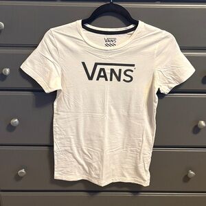 Vans White Tee with Black Logo